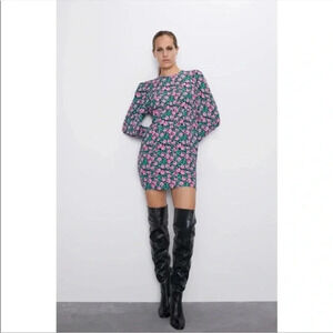 Zara - Floral Mini Dress  with Roses